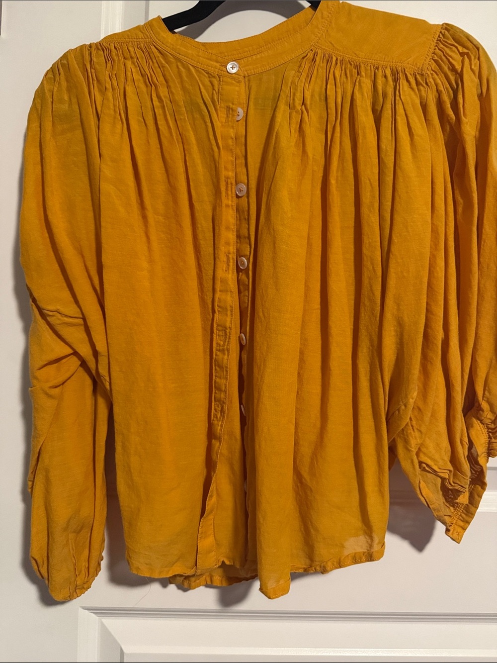 Madewell Golden Mustard Button-Front Blouse